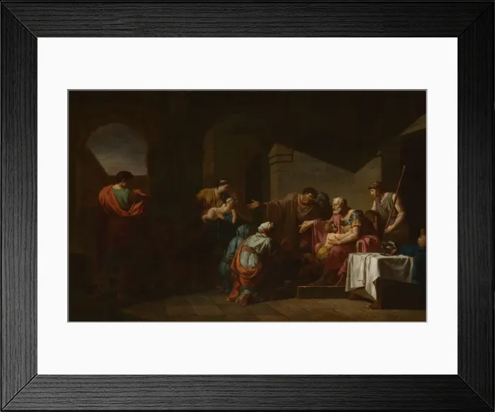 Framed Print : Belisarius receiving Hospitality from a Peasant, 1779. Artist: Peyron, Jean-Francois-Pierre (1744-1814) Framed Print : Belisarius receiving Hospitality from a Peasant, 1779. Artist: Peyron, Jean-Francois-Pierre (1744-1814)