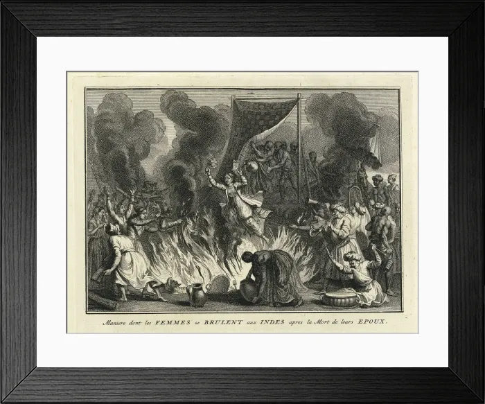 Framed Print : Widow Burning in India, 1728. Artist: Picart, Bernard (1673?1733) Framed Print : Widow Burning in India, 1728. Artist: Picart, Bernard (1673?1733)