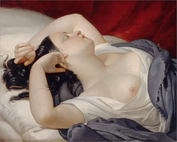 Sleeping Italian Woman, 1840s. Artist: Pluchart, Eugene (1809-1880)