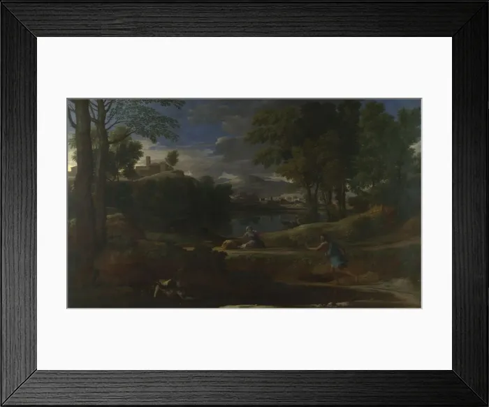 Framed Print : Landscape with a Man killed by a Snake, 1648. Artist: Poussin, Nicolas (1594-1665) Framed Print : Landscape with a Man killed by a Snake, 1648. Artist: Poussin, Nicolas (1594-1665)