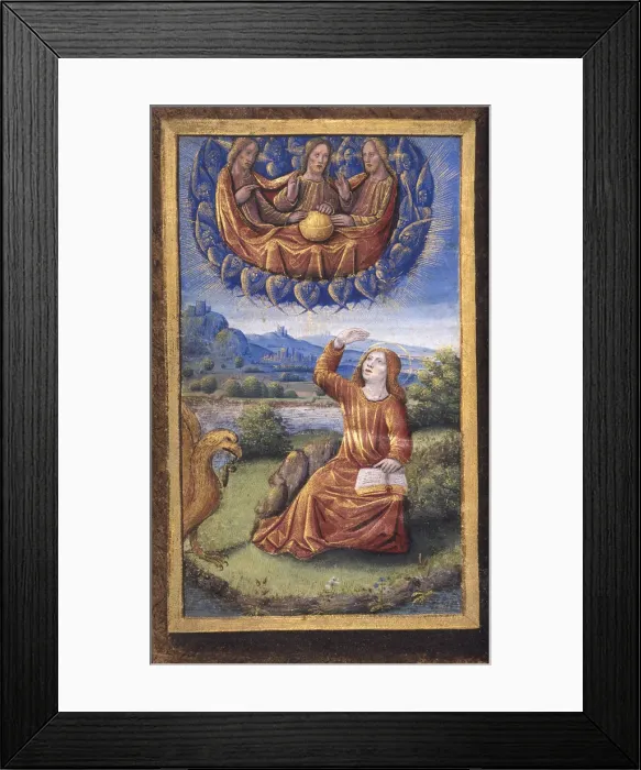 Framed Print : The Holy Trinity (from Lettres batardes), ca 1490-1510. Artist: Poyet, Jean (active 1483-1497) Framed Print : The Holy Trinity (from Lettres batardes), ca 1490-1510. Artist: Poyet, Jean (active 1483-1497)