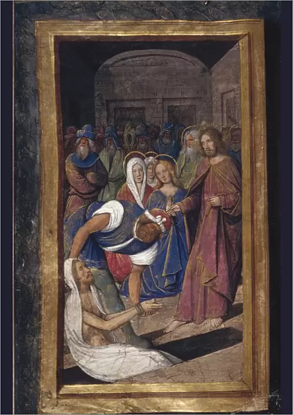 The Resurrection of Lazarus (from Lettres batardes), ca 1490-1510. Artist: Poyet, Jean (active 1483-1497)