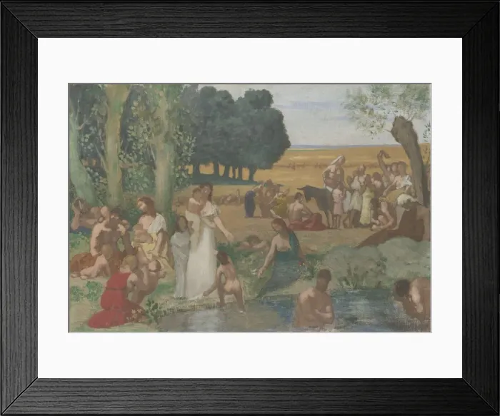 Framed Print : Summer, before 1873. Artist: Puvis de Chavannes, Pierre Cecil (1824-1898) Framed Print : Summer, before 1873. Artist: Puvis de Chavannes, Pierre Cecil (1824-1898)