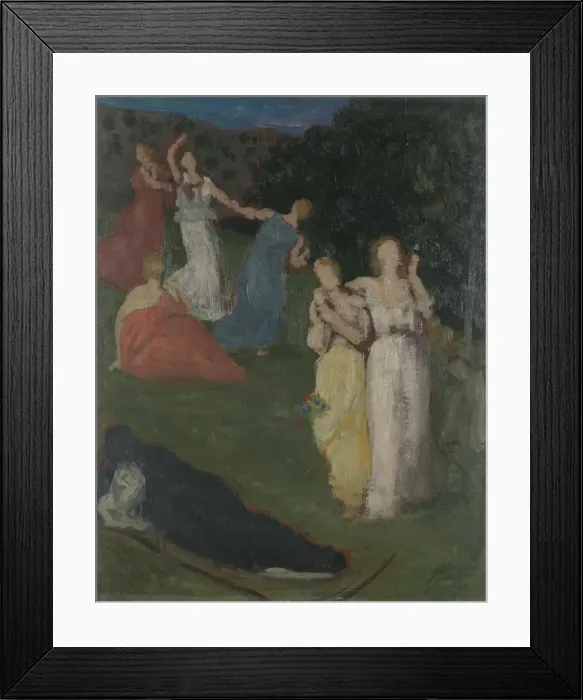 Framed Print : Death and the Maiden, before 1872. Artist: Puvis de Chavannes, Pierre Cecil (1824-1898) Framed Print : Death and the Maiden, before 1872. Artist: Puvis de Chavannes, Pierre Cecil (1824-1898)