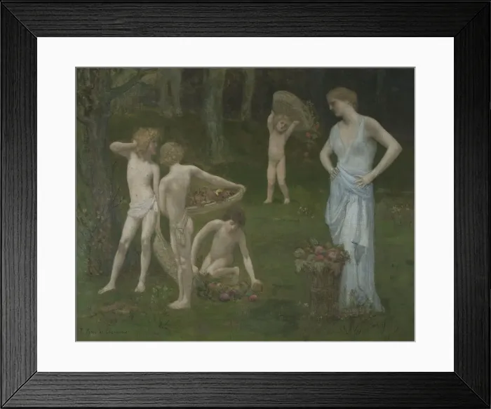 Framed Print : Children in an Orchard, c. 1886-1888. Artist: Puvis de Chavannes, Pierre Cecil (1824-1898) Framed Print : Children in an Orchard, c. 1886-1888. Artist: Puvis de Chavannes, Pierre Cecil (1824-1898)