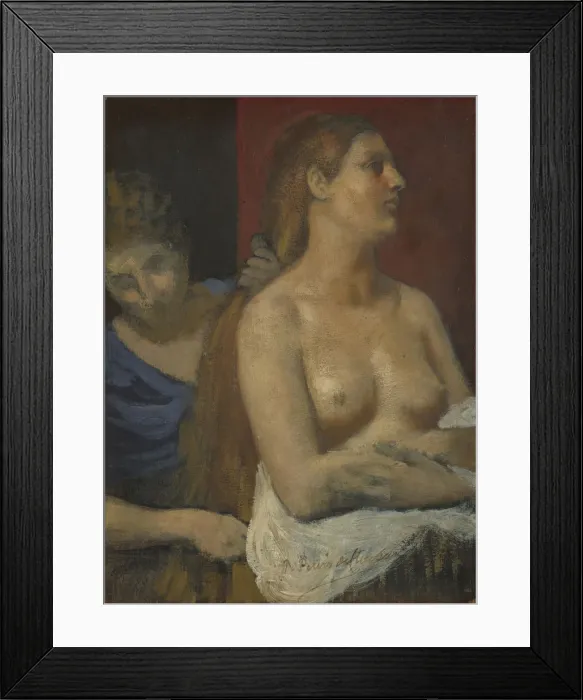 Framed Print : A Maid combing a Womans Hair, ca. 1883. Artist: Puvis de Chavannes, Pierre Cecil (1824-1898) Framed Print : A Maid combing a Womans Hair, ca. 1883. Artist: Puvis de Chavannes, Pierre Cecil (1824-1898)