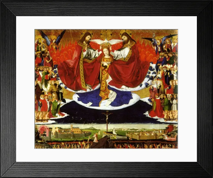 Framed Print : The Coronation of the Virgin, 1454. Artist: Quarton (or Charonton), Enguerrand (ca 1410?ca 1466) Framed Print : The Coronation of the Virgin, 1454. Artist: Quarton (or Charonton), Enguerrand (ca 1410?ca 1466)
