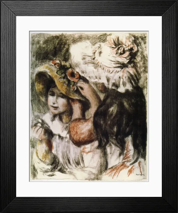 Framed Print : Le Chapeau epingle (Pinning the Hat), 1898. Artist: Renoir, Pierre Auguste (1841-1919) Framed Print : Le Chapeau epingle (Pinning the Hat), 1898. Artist: Renoir, Pierre Auguste (1841-1919)