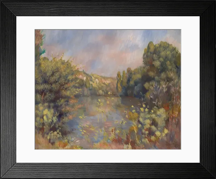 Framed Print : Lakeside Landscape, c. 1889. Artist: Renoir, Pierre Auguste (1841-1919) Framed Print : Lakeside Landscape, c. 1889. Artist: Renoir, Pierre Auguste (1841-1919)