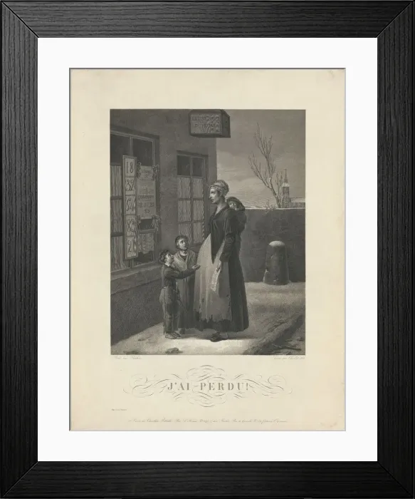 Framed Print : J ai Perdu!, 1824. Artist: Roehn, Adolphe (1780-1867) Framed Print : J ai Perdu!, 1824. Artist: Roehn, Adolphe (1780-1867)