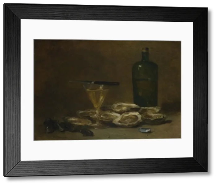 Framed Print : Still Life with Oysters, 1875-1877. Artist: Rousseau, Philippe (1816-1887) Framed Print : Still Life with Oysters, 1875-1877. Artist: Rousseau, Philippe (1816-1887)
