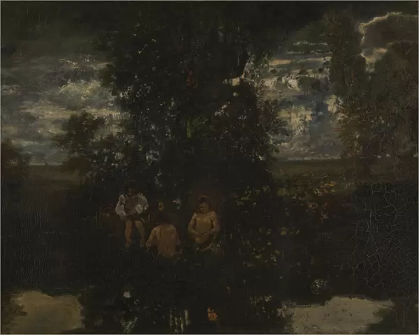 Moonlight. The Bathers, 1860s. Artist: Rousseau, Theodore (1812-1867)