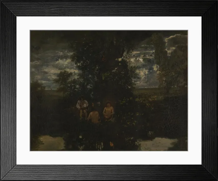 Framed Print : Moonlight. The Bathers, 1860s. Artist: Rousseau, Theodore (1812-1867) Framed Print : Moonlight. The Bathers, 1860s. Artist: Rousseau, Theodore (1812-1867)