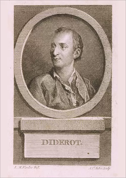 Portrait of Denis Diderot (1713?1784). Artist: Saint-Aubin, Augustin, de (1736-1807)