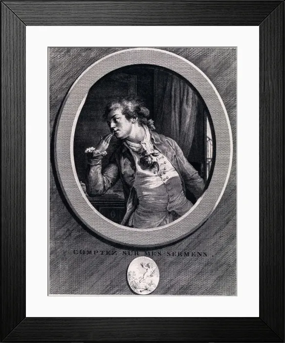 Framed Print : Comptez sur mes serments!, 1789. Artist: Saint-Aubin, Augustin, de (1736-1807) Framed Print : Comptez sur mes serments!, 1789. Artist: Saint-Aubin, Augustin, de (1736-1807)