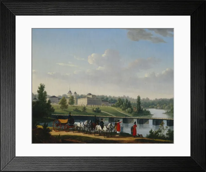 Framed Print : The Walk. The Golitsyns Estate Pekhra-Yakovlevskoye, 1820. Artist: Swebach, Jacques-Francois Joseph (1769-1823) Framed Print : The Walk. The Golitsyns Estate Pekhra-Yakovlevskoye, 1820. Artist: Swebach, Jacques-Francois Joseph (1769-1823)