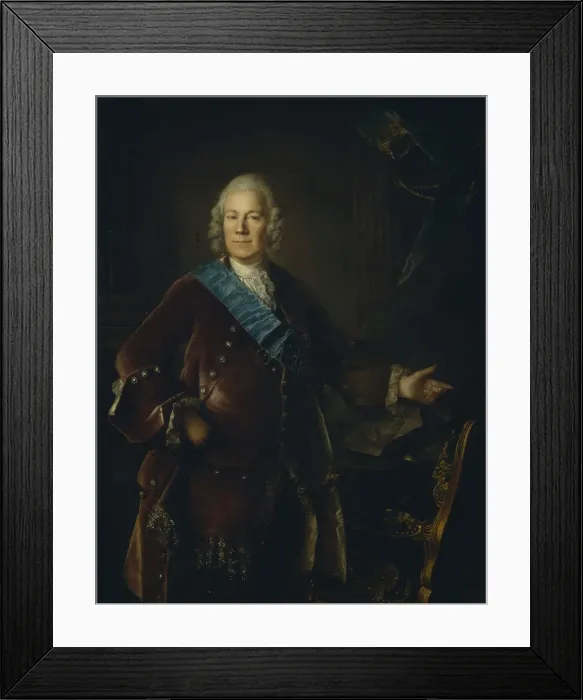 Framed Print : Portrait of Count Alexey Petrovich Bestuzhev-Ryumin (1693-1766), 1757. Artist: Tocque, Louis (1696-1772) Framed Print : Portrait of Count Alexey Petrovich Bestuzhev-Ryumin (1693-1766), 1757. Artist: Tocque, Louis (1696-1772)
