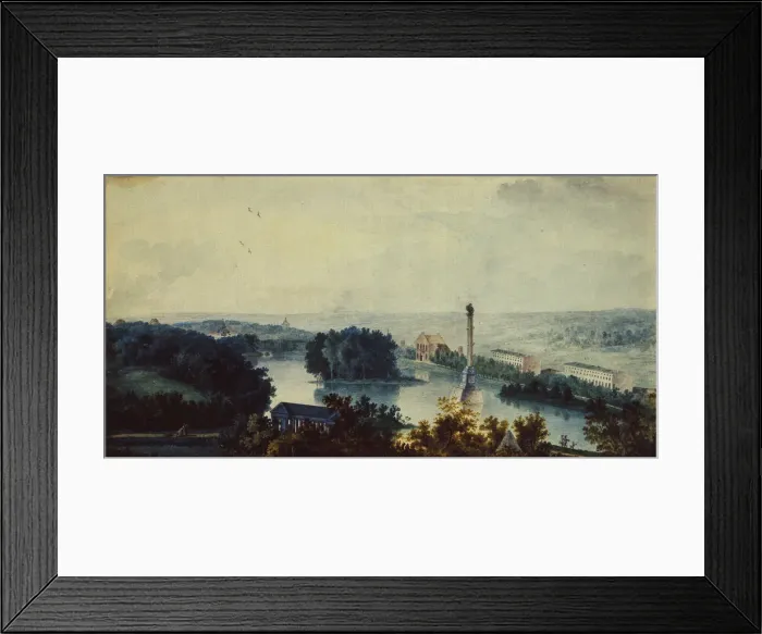 Framed Print : Tsarskoye Selo. The Chesme Column, 1780s. Artist: Traverse, Jean Balthazard, de la (2 half of 18th cen. ) Framed Print : Tsarskoye Selo. The Chesme Column, 1780s. Artist: Traverse, Jean Balthazard, de la (2 half of 18th cen. )