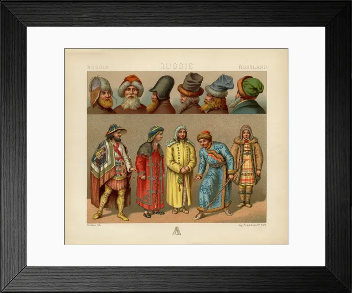 Framed Print : Russian Dress, 1880. Artist: Urrabieta Vierge, Daniel (1851-1904) Framed Print : Russian Dress, 1880. Artist: Urrabieta Vierge, Daniel (1851-1904)