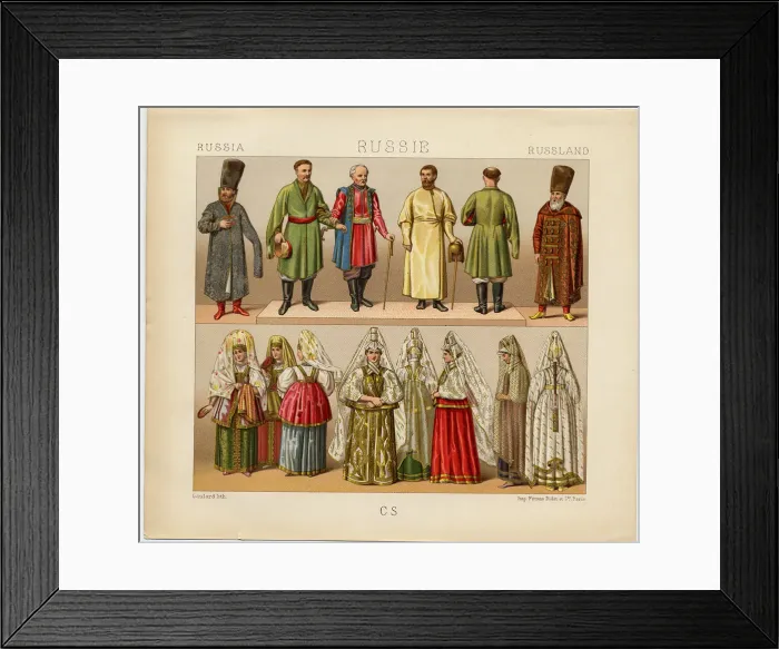 Framed Print : Russian Dress, 1880. Artist: Urrabieta Vierge, Daniel (1851-1904) Framed Print : Russian Dress, 1880. Artist: Urrabieta Vierge, Daniel (1851-1904)