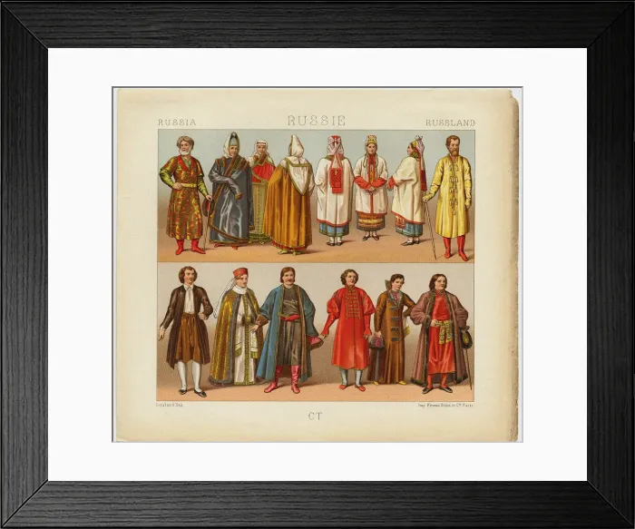Framed Print : Russian Dress, 1880. Artist: Urrabieta Vierge, Daniel (1851-1904) Framed Print : Russian Dress, 1880. Artist: Urrabieta Vierge, Daniel (1851-1904)