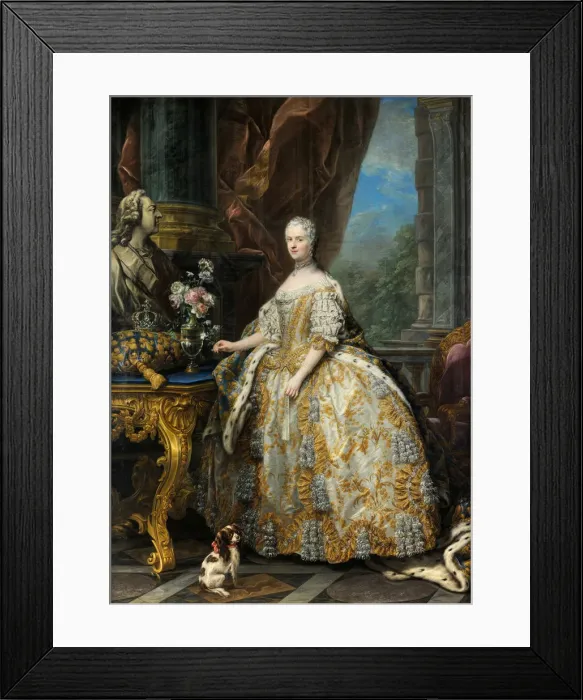 Framed Print : Portrait of Marie Leszczynska, Queen of France (1703-1768), 1747. Artist: Van Loo, Carle (1705-1765) Framed Print : Portrait of Marie Leszczynska, Queen of France (1703-1768), 1747. Artist: Van Loo, Carle (1705-1765)