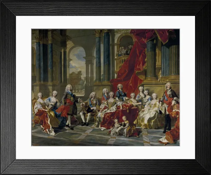 Framed Print : The Family of Philip V, King of Spain, 1743. Artist: Van Loo, Louis Michel (1707-1771) Framed Print : The Family of Philip V, King of Spain, 1743. Artist: Van Loo, Louis Michel (1707-1771)