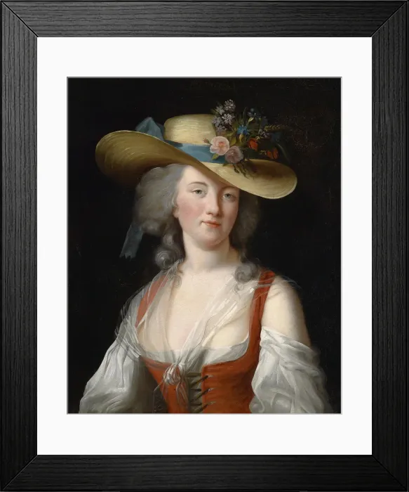 Framed Print : Portrait of Anne Catherine Le Preudhomme de Chatenoy, Comtesse de Verdun, as fine gardener, c. 1780. Artist: Vigee-Lebrun, Marie Louise Elisabeth (1755-1842) Framed Print : Portrait of Anne Catherine Le Preudhomme de Chatenoy, Comtesse de Verdun, as fine gardener, c. 1780. Artist: Vigee-Lebrun, Marie Louise Elisabeth (1755-1842)