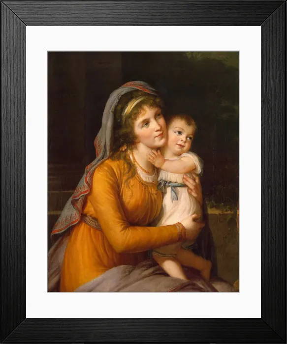 Framed Print : Portrait of Baroness Anna Sergeyevna Stroganova (1765-1824) with Her Son, c. 1800. Artist: Vigee-Lebrun, Marie Louise Elisabeth (1755-1842) Framed Print : Portrait of Baroness Anna Sergeyevna Stroganova (1765-1824) with Her Son, c. 1800. Artist: Vigee-Lebrun, Marie Louise Elisabeth (1755-1842)