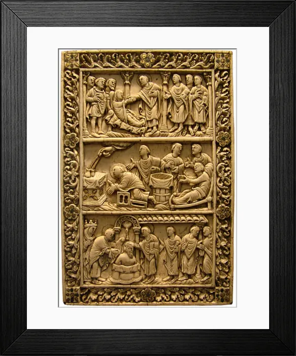 Framed Print : The Baptism of Clovis, ca 850. Artist: West European Applied Art Framed Print : The Baptism of Clovis, ca 850. Artist: West European Applied Art