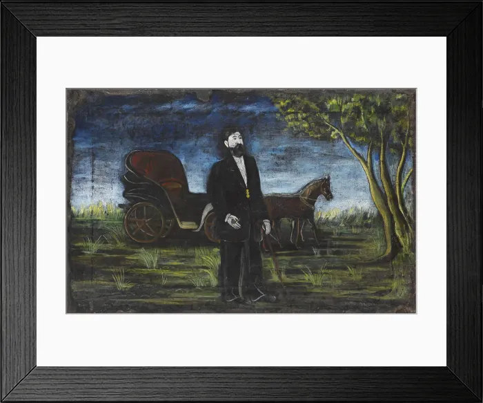 Framed Print : The Wealthy Merchant. Artist: Pirosmani, Niko (1862-1918)