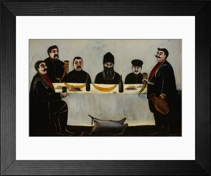 Framed Print : Six Princes (Feast), 1905-1907. Artist: Pirosmani, Niko (1862-1918) Framed Print : Six Princes (Feast), 1905-1907. Artist: Pirosmani, Niko (1862-1918)