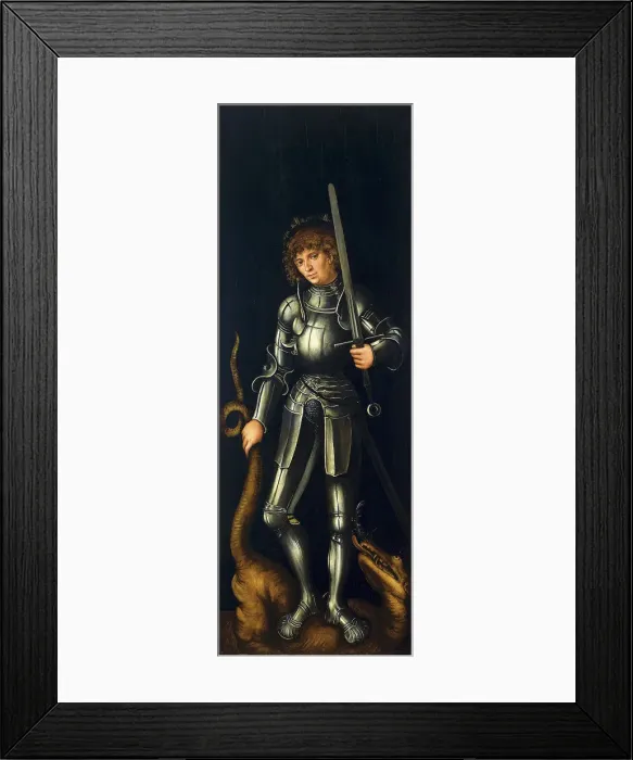 Framed Print : Saint George, ca 1514. Artist: Cranach, Lucas, the Elder (1472-1553) Framed Print : Saint George, ca 1514. Artist: Cranach, Lucas, the Elder (1472-1553)
