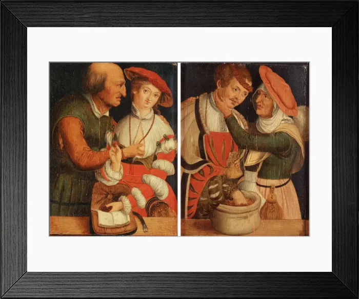Framed Print : The Unequal Couples. Artist: Cranach, Lucas, the Elder (1472-1553) Framed Print : The Unequal Couples. Artist: Cranach, Lucas, the Elder (1472-1553)