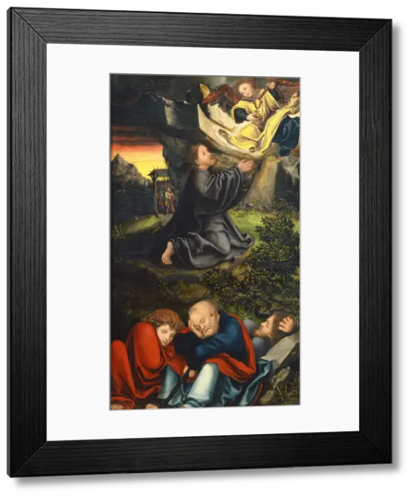 Framed Print : The Agony in the Garden, ca 1518. Artist: Cranach, Lucas, the Elder (1472-1553)