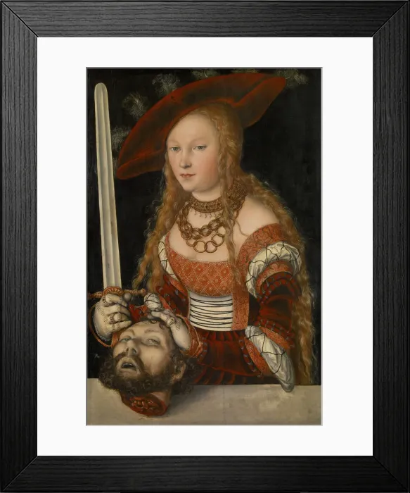 Framed Print : Judith with the Head of Holofernes, ca 1530. Artist: Cranach, Lucas, the Elder (1472-1553) Framed Print : Judith with the Head of Holofernes, ca 1530. Artist: Cranach, Lucas, the Elder (1472-1553)
