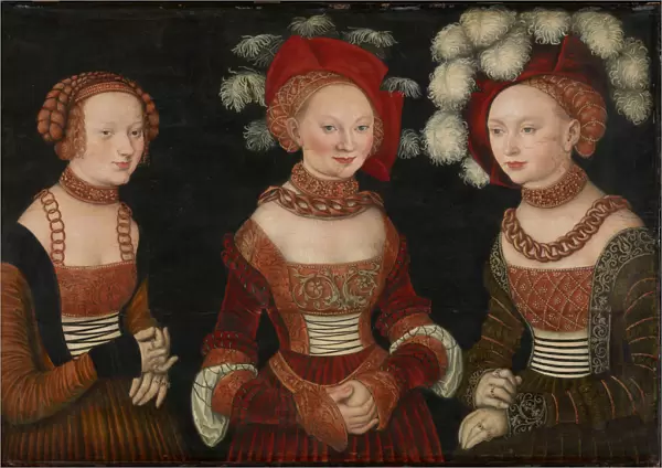 Princesses Sibylle (1515-1592), Emilie (1516-1591) and Sidonie (1518-1575) of Saxony, c. 1535. Artist: Cranach, Lucas, the Elder (1472-1553)