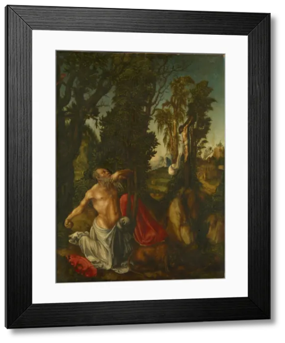 Framed Print : The penitent Saint Jerome, 1502. Artist: Cranach, Lucas, the Elder (1472-1553) Framed Print : The penitent Saint Jerome, 1502. Artist: Cranach, Lucas, the Elder (1472-1553)