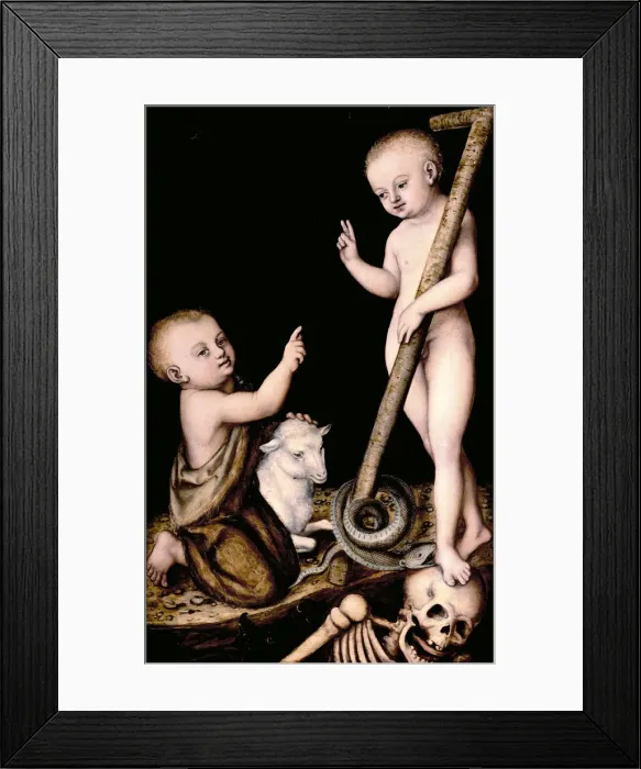 Framed Print : Christ and John the Baptist as Children, c. 1535. Artist: Cranach, Lucas, the Elder (1472-1553) Framed Print : Christ and John the Baptist as Children, c. 1535. Artist: Cranach, Lucas, the Elder (1472-1553)