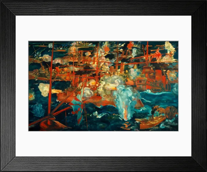Framed Print : Russo-Japanese Sea Battle, c. 1918. Artist: Deusser, August (1870-1942) Framed Print : Russo-Japanese Sea Battle, c. 1918. Artist: Deusser, August (1870-1942)