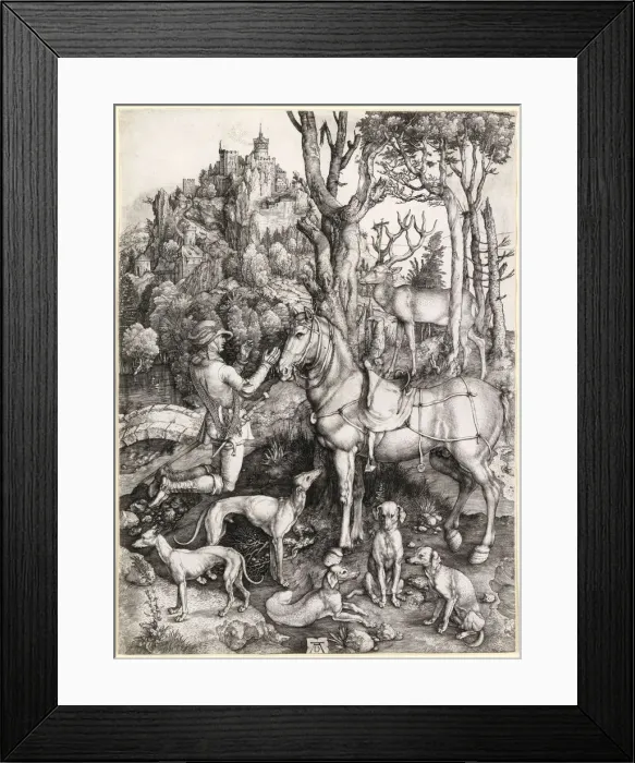 Framed Print : The Vision of Saint Eustace, c. 1501. Artist: Durer, Albrecht (1471-1528) Framed Print : The Vision of Saint Eustace, c. 1501. Artist: Durer, Albrecht (1471-1528)