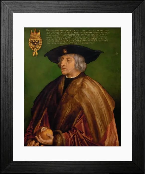 Framed Print : Portrait of Emperor Maximilian I (1459-1519), 1519. Artist: Durer, Albrecht (1471-1528) Framed Print : Portrait of Emperor Maximilian I (1459-1519), 1519. Artist: Durer, Albrecht (1471-1528)