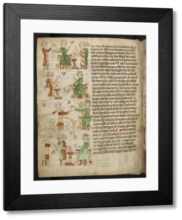 Framed Print : Feudal Law. Fom the Heidelberg Sachsenspiegel, 14th century. Artist: Eike von Repgow (1180 / 90-after 1233) Framed Print : Feudal Law. Fom the Heidelberg Sachsenspiegel, 14th century. Artist: Eike von Repgow (1180 / 90-after 1233)