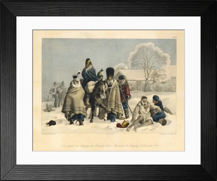Framed Print : Near Smarhon on December 3, 1812, 1820s. Artist: Faber du Faur, Christian Wilhelm, von (1780-1857) Framed Print : Near Smarhon on December 3, 1812, 1820s. Artist: Faber du Faur, Christian Wilhelm, von (1780-1857)