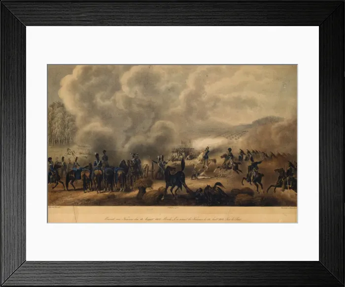 Framed Print : The Battle of Krasnoi on August 14, 1812, 1820s. Artist: Faber du Faur, Christian Wilhelm, von (1780-1857)