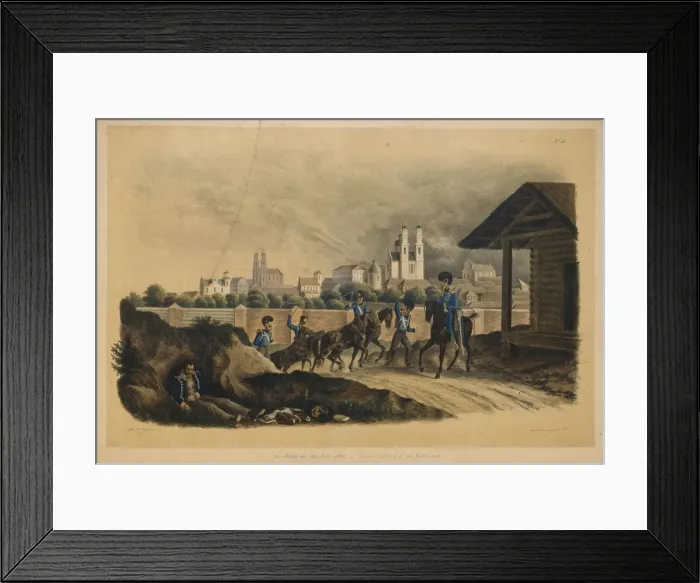 Framed Print : Near the city of Polotsk on July 25, 1812, 1820s. Artist: Faber du Faur, Christian Wilhelm, von (1780-1857) Framed Print : Near the city of Polotsk on July 25, 1812, 1820s. Artist: Faber du Faur, Christian Wilhelm, von (1780-1857)