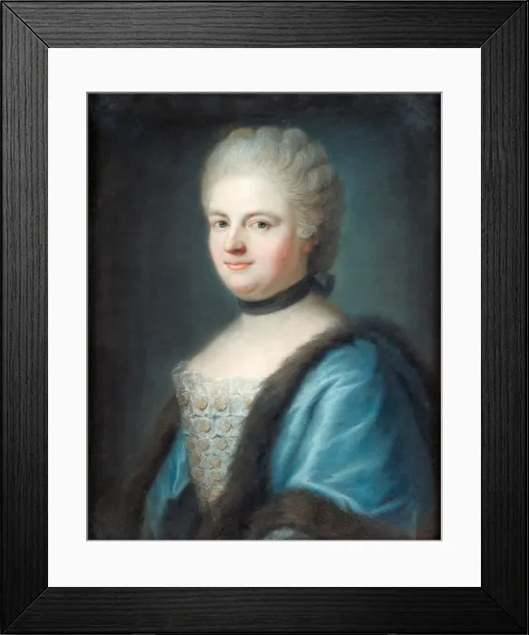 Framed Print : Portrait of Marie Leszczynska, Queen of France (1703-1768). Artist: Frey, Franz Bernhard (1716-1806) Framed Print : Portrait of Marie Leszczynska, Queen of France (1703-1768). Artist: Frey, Franz Bernhard (1716-1806)
