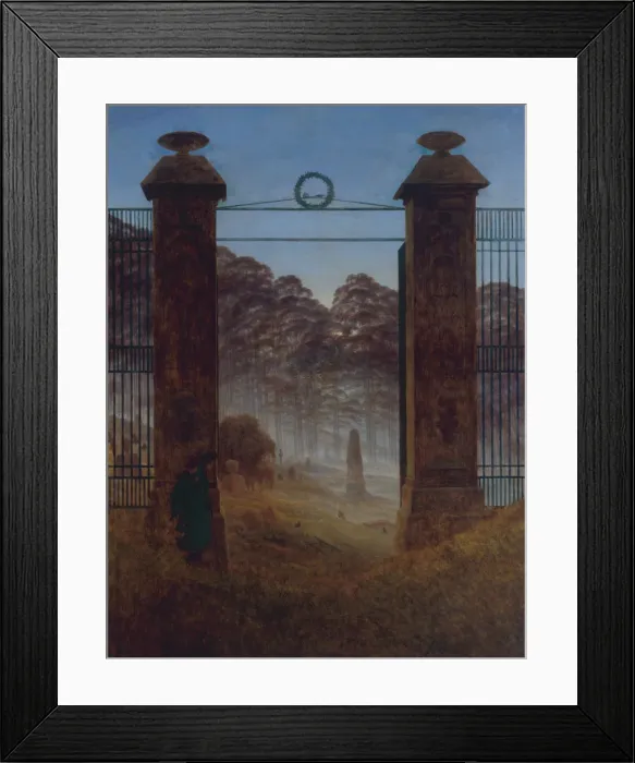 Framed Print : The Cemetery, ca 1825. Artist: Friedrich, Caspar David (1774-1840) Framed Print : The Cemetery, ca 1825. Artist: Friedrich, Caspar David (1774-1840)
