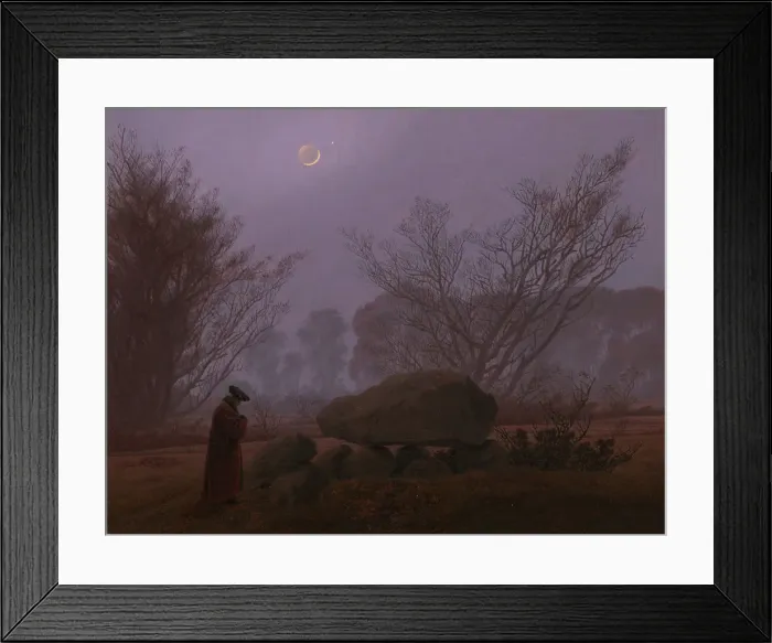 Framed Print : A Walk at Dusk, 1830-1835. Artist: Friedrich, Caspar David (1774-1840) Framed Print : A Walk at Dusk, 1830-1835. Artist: Friedrich, Caspar David (1774-1840)