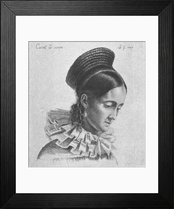 Framed Print : Charlotte Amalie Hassenpflug, 1820. Artist: Grimm, Ludwig Emil (1790-1863) Framed Print : Charlotte Amalie Hassenpflug, 1820. Artist: Grimm, Ludwig Emil (1790-1863)